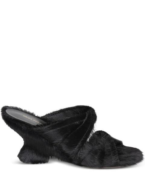 DRIES VAN NOTEN 75mm pony-hair sculpted-heel sandals - Black - zdjęcie produktu nr 1