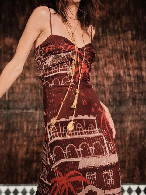 Johanna Ortiz Pasos Nocturnos ruffled maxi dress - Red