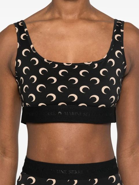 Marine Serre Moon jersey sport bra - Black - zdjęcie produktu nr 2