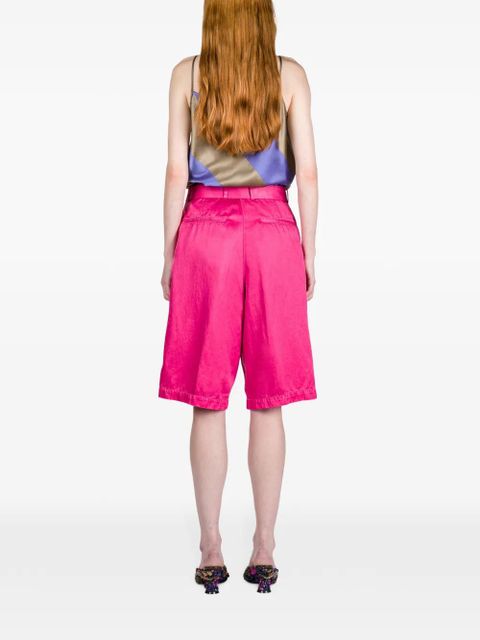 DRIES VAN NOTEN belted overdyed bermuda shorts - Pink