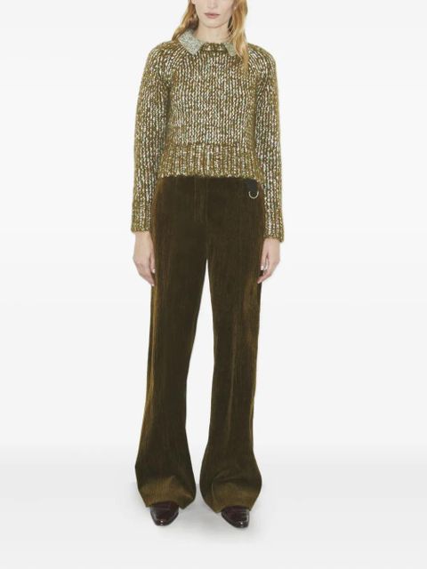 Tory Burch contrasting-collar sweater - Green