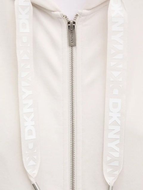 Dkny bluza damska kolor beżowy z kapturem gładka DP5J9510
