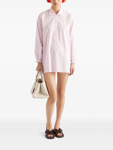 Prada Embroidered batiste shirt - Pink