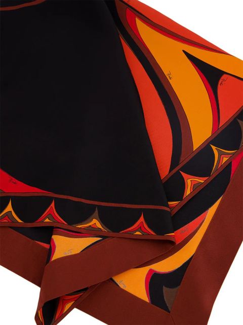 PUCCI Marmo print cape-overlay maxi dress - Black