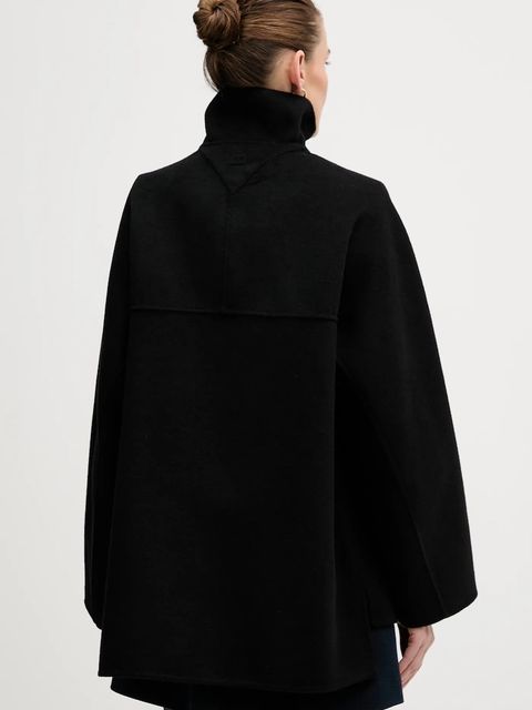 Tommy Hilfiger płaszcz z dodatkiem wełny kolor czarny WW0WW47758