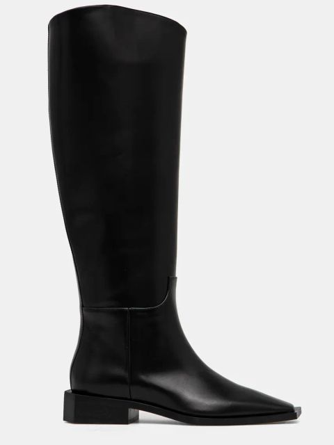 Vanda Novak kozaki skórzane Giselle damskie kolor czarny na płaskim obcasie