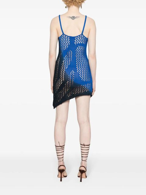 The Attico crochet-knit mini dress - Blue - zdjęcie produktu nr 2