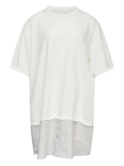 MM6 Maison Margiela striped-panel mini T-shirt dress - White - zdjęcie produktu nr 1