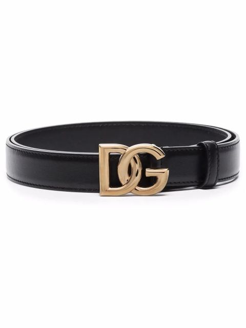 Dolce & Gabbana logo-buckle leather belt - Black - zdjęcie produktu nr 1