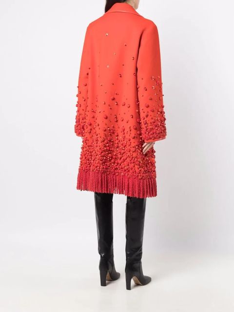 Valentino Garavani beaded single-breasted coat - Orange - zdjęcie produktu nr 2
