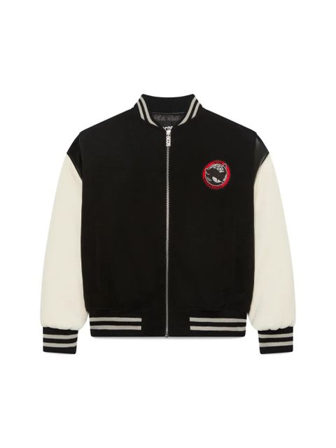 GCDS logo-patch bomber jacket - Black