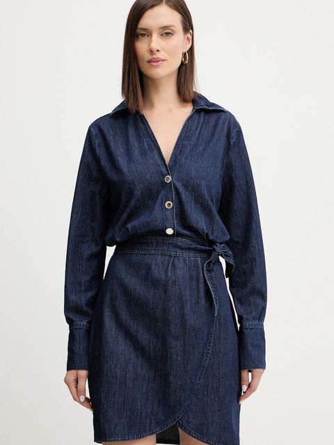 Morgan sukienka jeansowa kolor niebieski mini rozkloszowana RICK