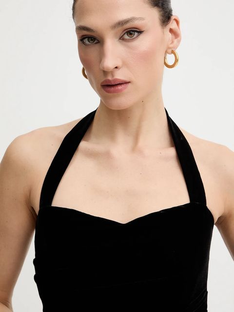 Bardot sukienka kolor czarny mini rozkloszowana 60215DB