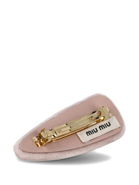 Miu Miu velvet logo-detail hair clip - Pink - zdjęcie produktu nr 2