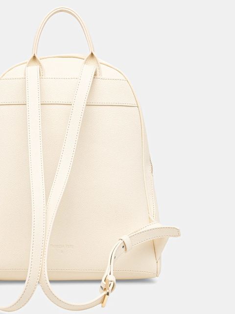 Patrizia Pepe plecak skórzany damski kolor beżowy mały gładki 8B0325 L001