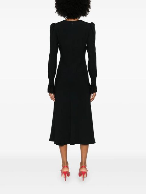 Alessandra Rich V-neck midi dress - Black