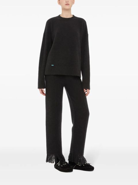 Alanui ribbed-edge cashmere-blend jumper - Black