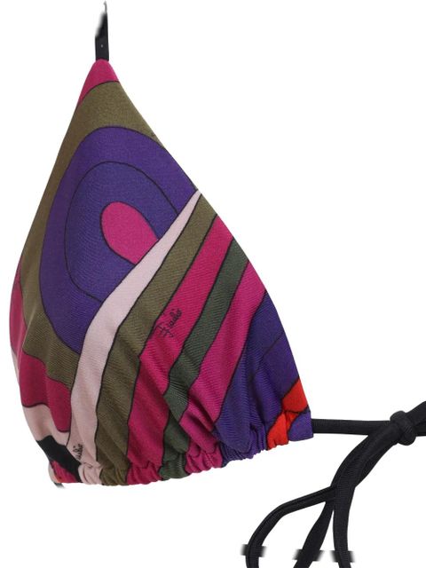 PUCCI abstract-print triangle bikini top - Green