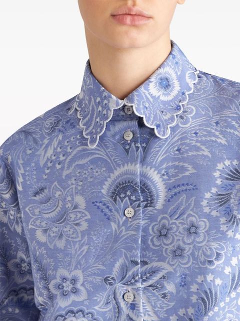 ETRO paisley-print poplin shirt - Blue