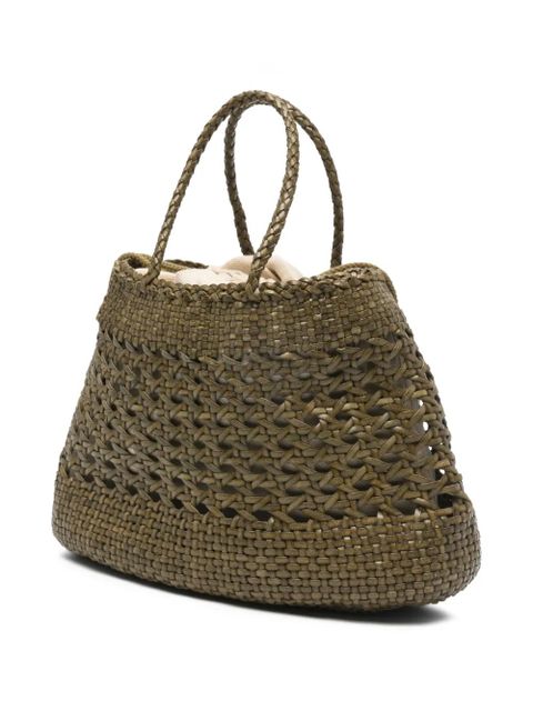 DRAGON DIFFUSION Santa Cano woven braided tote bag - Green