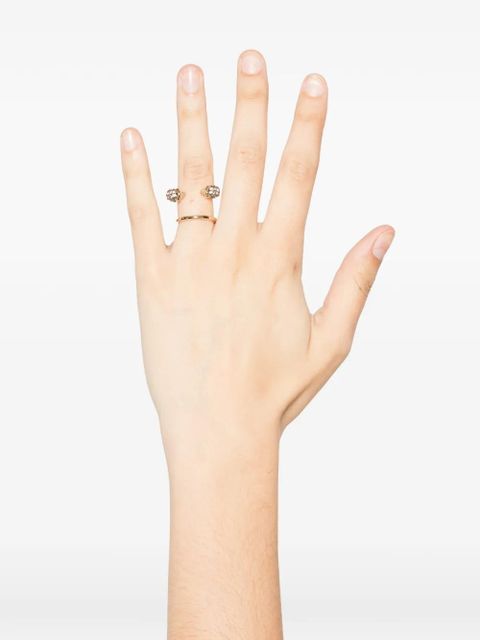 Alexander McQueen skull-motif double ring - Gold - zdjęcie produktu nr 2