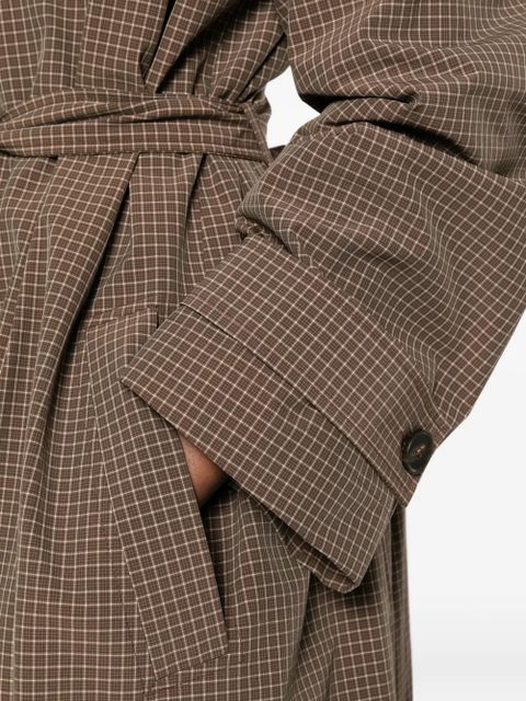 Róhe belted check coat - Brown