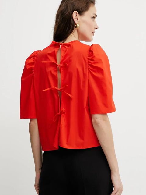 Ivy Oak bluzka ELISABETH ANN damska kolor pomarańczowy gładka IO112366 - zdjęcie produktu nr 1