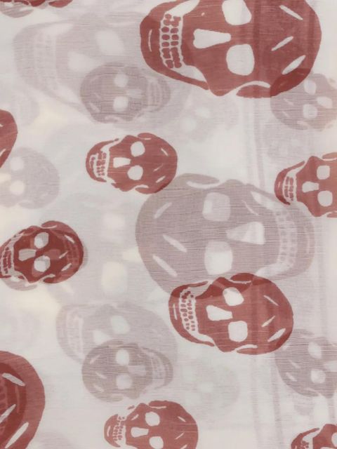 Alexander McQueen skull-print silk scarf - White