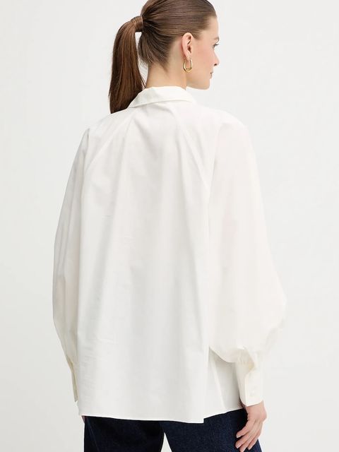 Weekend Max Mara bluzka bawełniana BURGOS damska kolor beżowy gładka 2525116013600