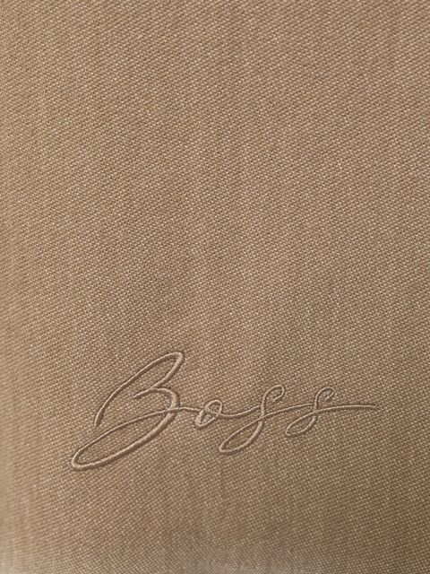 BOSS szalik z dodatkiem wełny Joely_60*190 damski kolor beżowy gładki 50558638