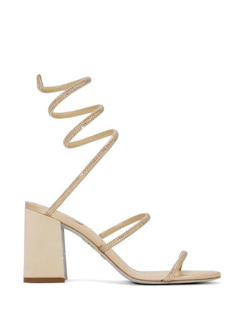 René Caovilla Cleo crystal-embellished spiral-strap sandals - Neutrals - zdjęcie produktu nr 1