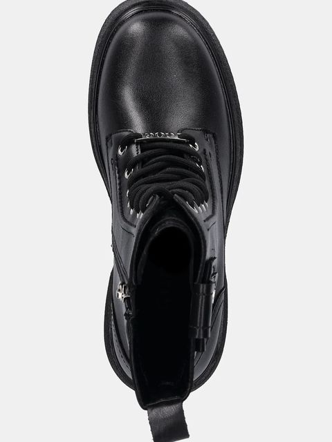 GOE workery skórzane damskie kolor czarny na słupku lekko ocieplone SS2N4125 BLACK