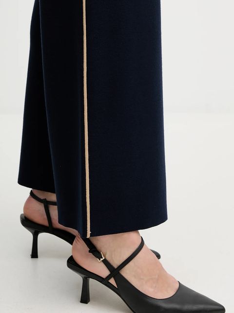 United Colors of Benetton spodnie dresowe damskie kolor granatowy z aplikacją 17Q3DF013