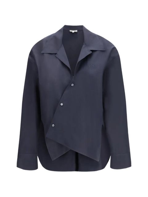 LOEWE asymmetric cotton shirt - Blue - zdjęcie produktu nr 1