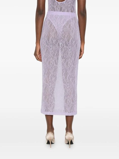 WARDROBE.NYC lace tube midi skirt - Purple