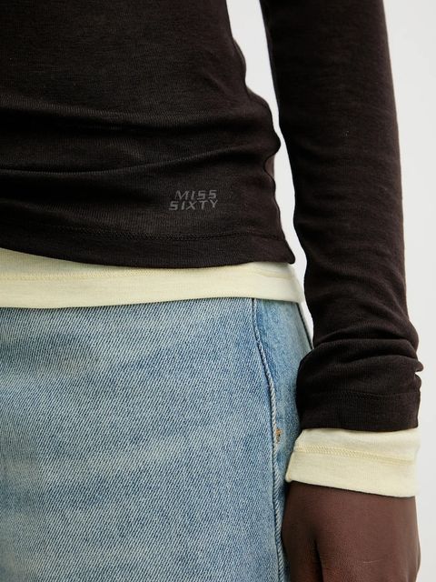 Miss Sixty longsleeve z dodatkiem wełny 2-pack kolor brązowy 6S3SJ3360A