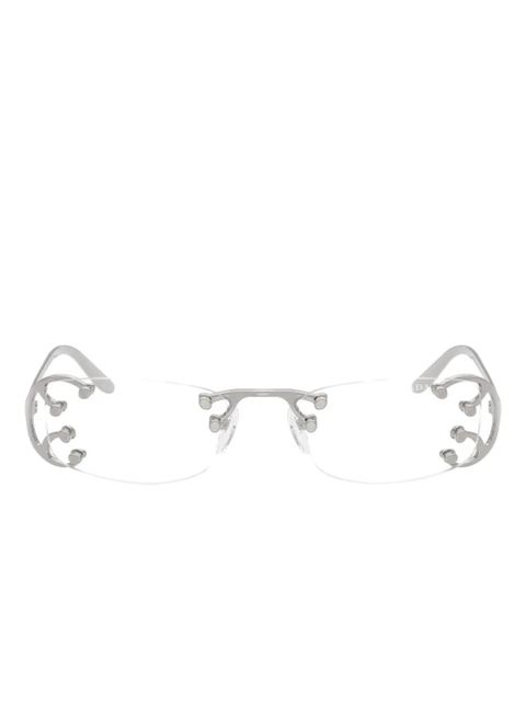 Prada Eyewear rimless metallic-detail glasses - Silver - zdjęcie produktu nr 2