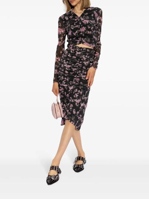 GANNI floral-print pencil skirt - Black - zdjęcie produktu nr 2