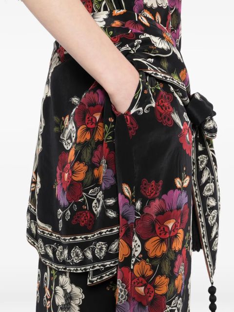 FARM Rio Rococo Flowers midi dress - Black