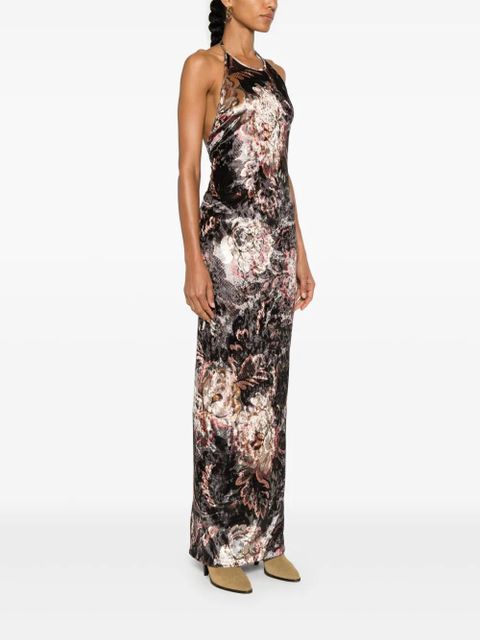 ETRO printed chenille maxi dress - Grey