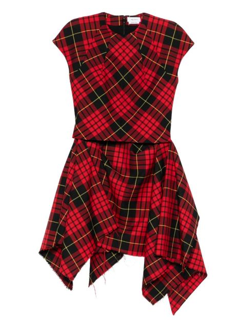 Alexander McQueen check draped mini dress - Red - zdjęcie produktu nr 1
