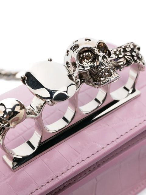 Alexander McQueen four-ring detail crossbody bag - Pink