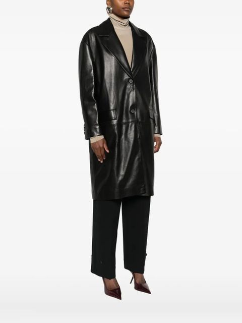 Magda Butrym leather button-fastening coat - Black