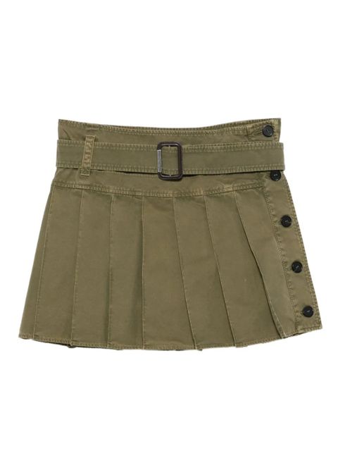 Alexander McQueen pleated-belted mini skirt - Green - zdjęcie produktu nr 1