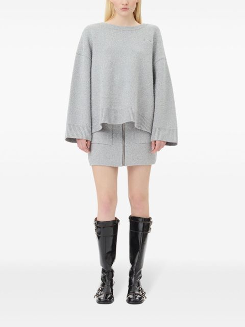GANNI extra-long sleeves sweater - Grey