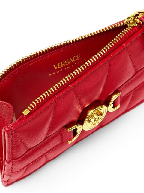Versace Medusa '95 quilted zip-up card holder - Red - zdjęcie produktu nr 2