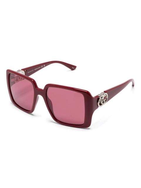 Gucci Eyewear oversize-frame sunglasses - Red - zdjęcie produktu nr 2