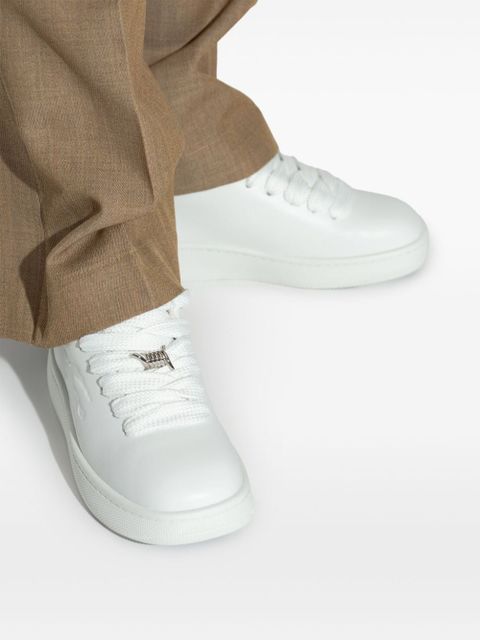 Burberry lace up round toe trainers - White