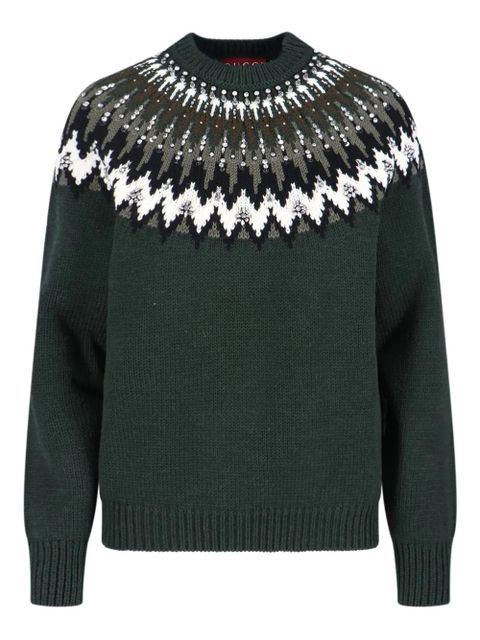 Gucci strass patterned sweater - Green - zdjęcie produktu nr 1