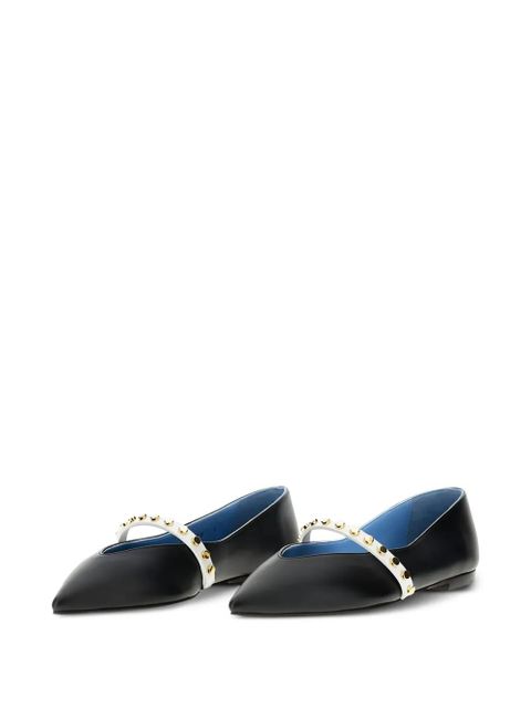 Alexander McQueen pointed-toe studded flat pumps - Black - zdjęcie produktu nr 2
